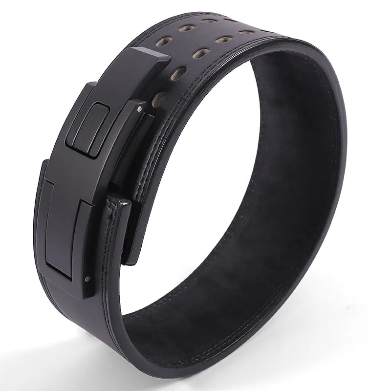 Weightlifting Belt Cowhide Leather Lever Buckle Waist Support Powerlifting Strong Pull Squat Deadlift Gym Training Powerlifters