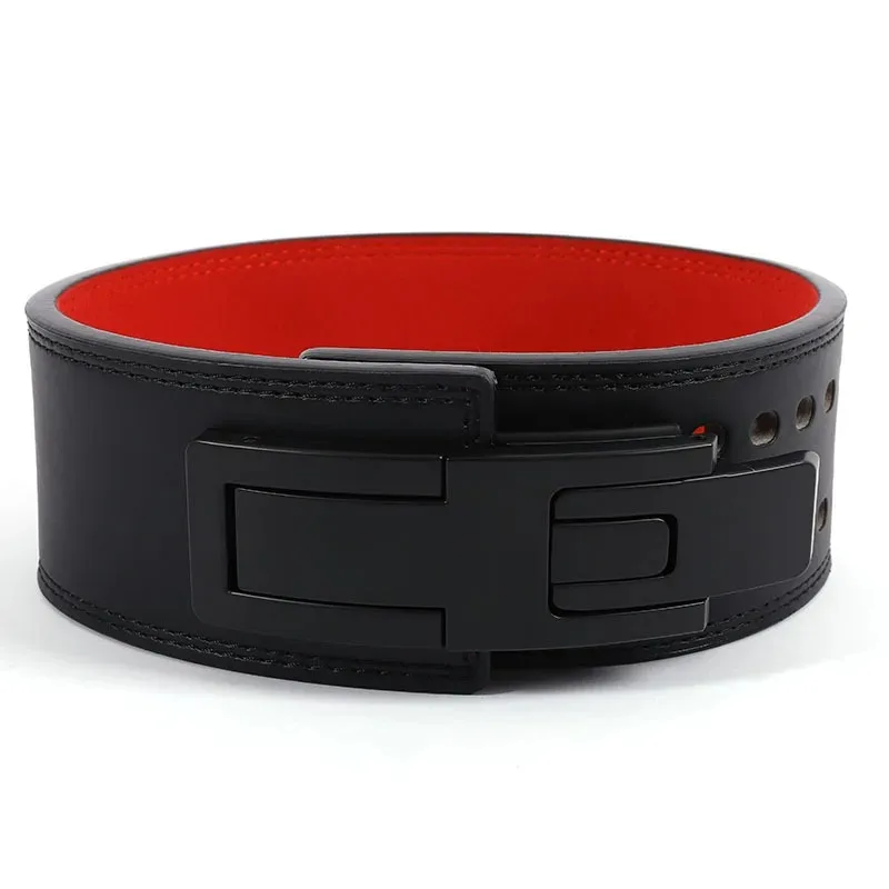 Weightlifting Belt Cowhide Leather Lever Buckle Waist Support Powerlifting Strong Pull Squat Deadlift Gym Training Powerlifters