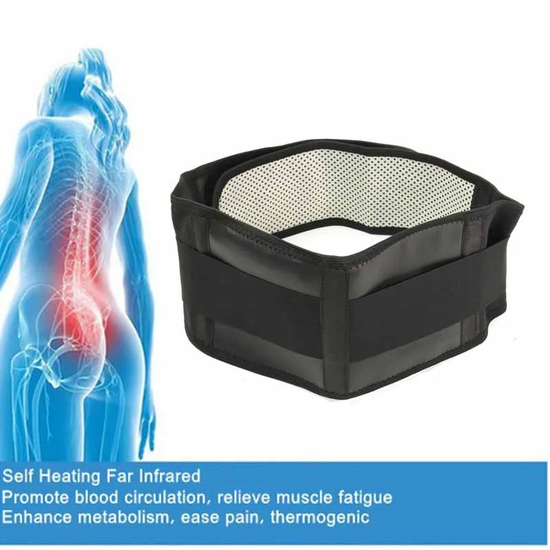 Tourmaline Self-heating Magnetic Therapy Waist Belt Lumbar Support Back Waist Support Brace Double Banded Adjustable
