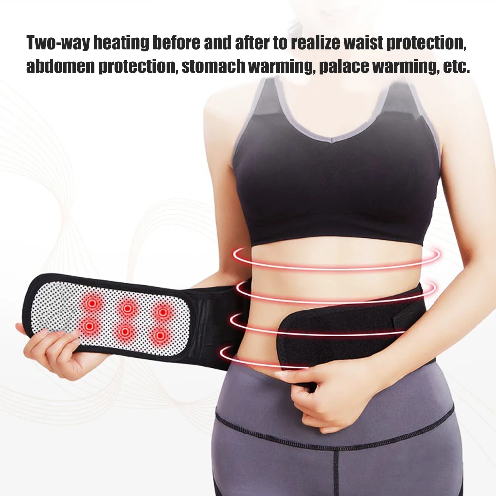Tourmaline Self-heating Magnetic Therapy Waist Belt Lumbar Support Back Waist Support Brace Double Banded Adjustable