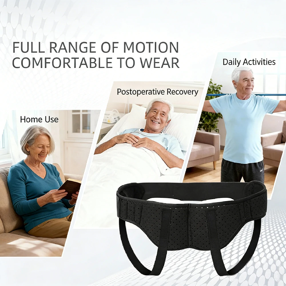 1PCS Hernia Belts for Men， Adjustable Inguinal Hernia Support Belt for Men & Women with 2 Compression Pads，Hernia Support Truss