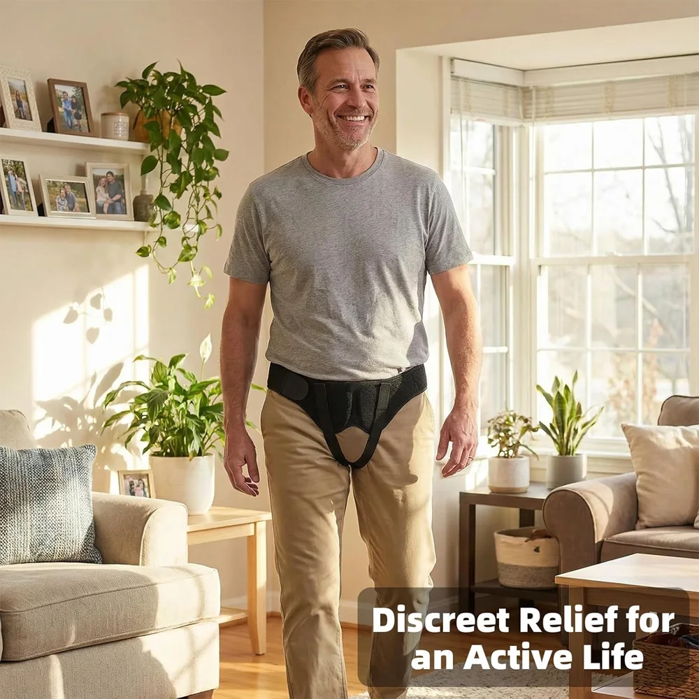 Hernia Belt for Bilateral, Double/Single Inguinal, Groin Hernia Support Truss for Men Women, with 2 Removable Compression Pads