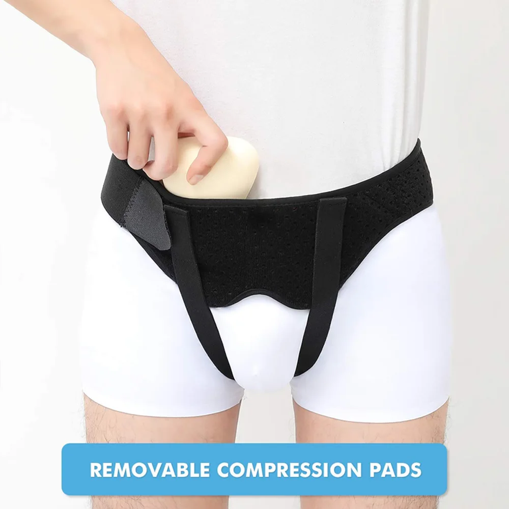 Hernia Belt for Bilateral, Double/Single Inguinal, Groin Hernia Support Truss for Men Women, with 2 Removable Compression Pads