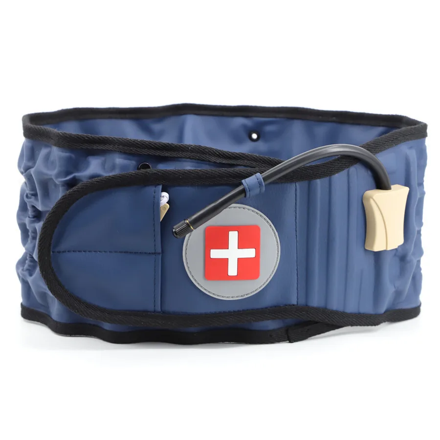 Unisex Inflatable Waist Belt with PU Leather Air Traction Back Support for Low Back Pain Relief Adjustable Adult Protective Gear