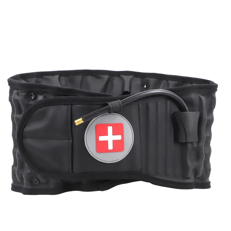 Unisex Inflatable Waist Belt with PU Leather Air Traction Back Support for Low Back Pain Relief Adjustable Adult Protective Gear