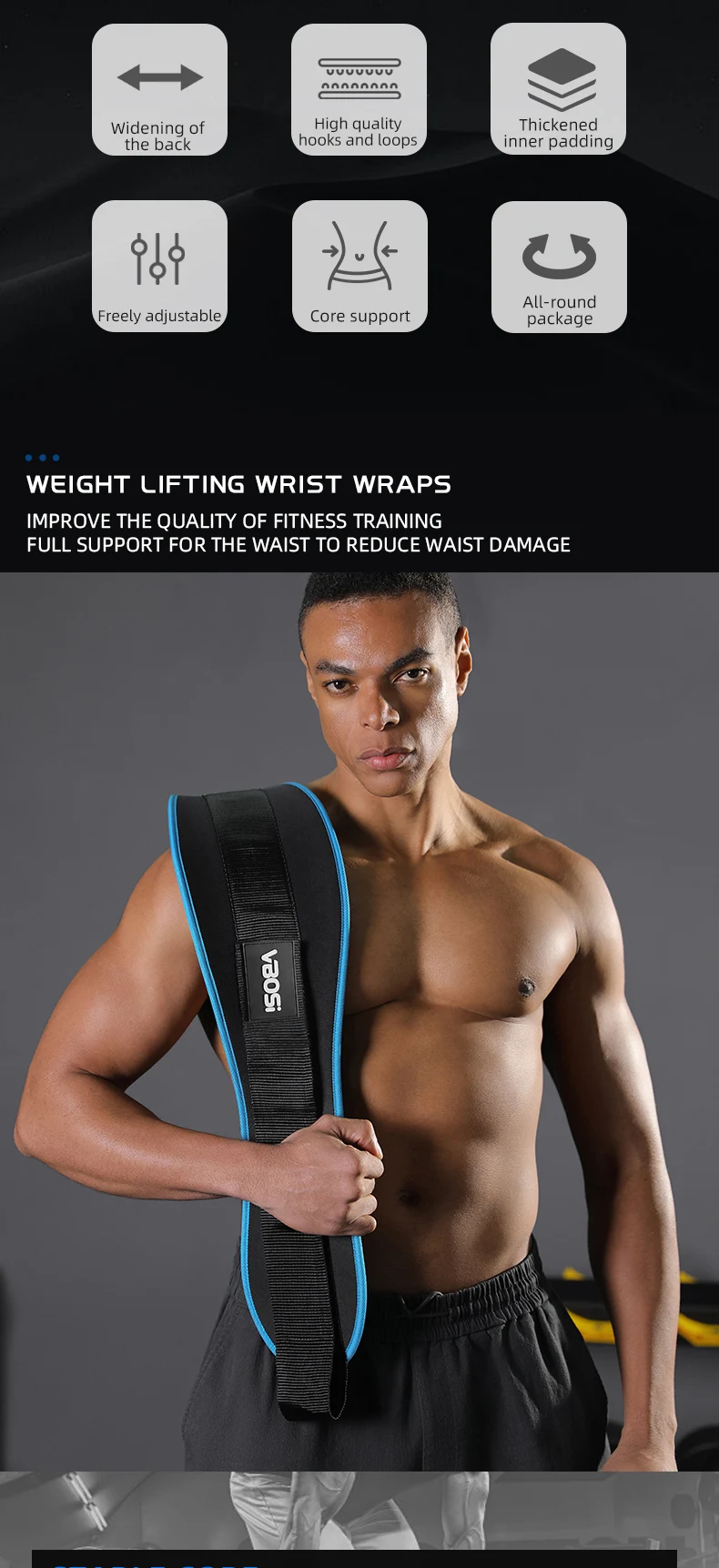 VBOSi 1 Piece Adjustable Weightlifting Belt β Strong Core Support for Gym, Training & Powerlifting