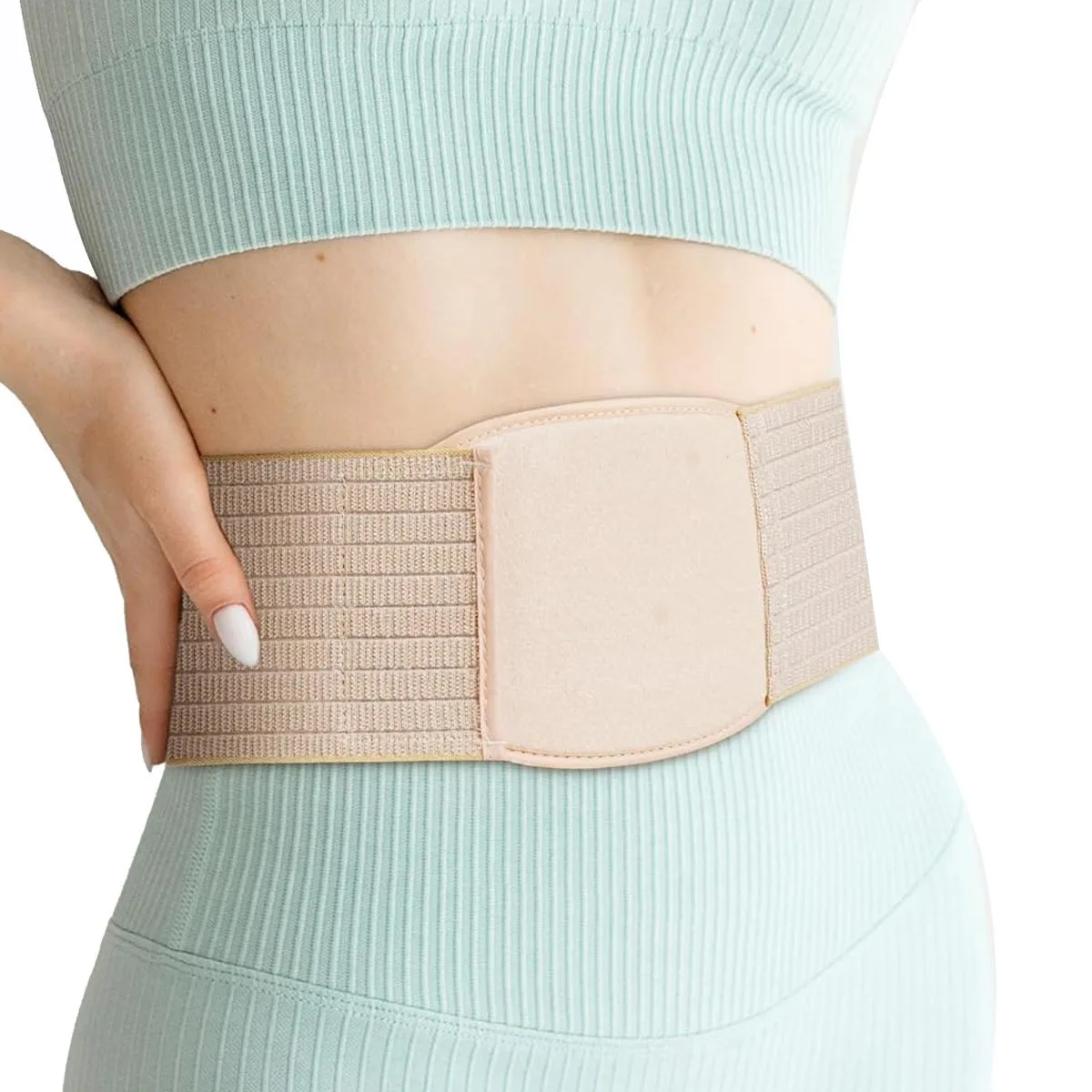 Umbilical Hernia Belt,Abdominal Support Binder with Compression Pad,for Navel Ventral Epigastric Incisional Belly Button Hernias