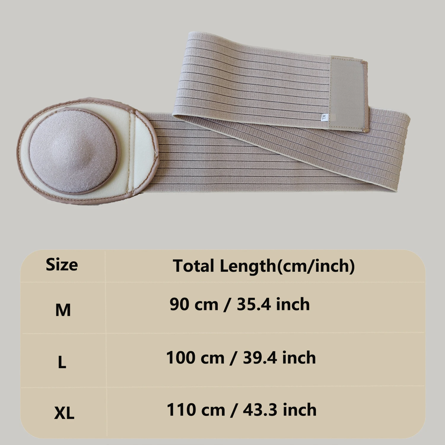 Umbilical Hernia Belt,Abdominal Support Binder with Compression Pad,for Navel Ventral Epigastric Incisional Belly Button Hernias