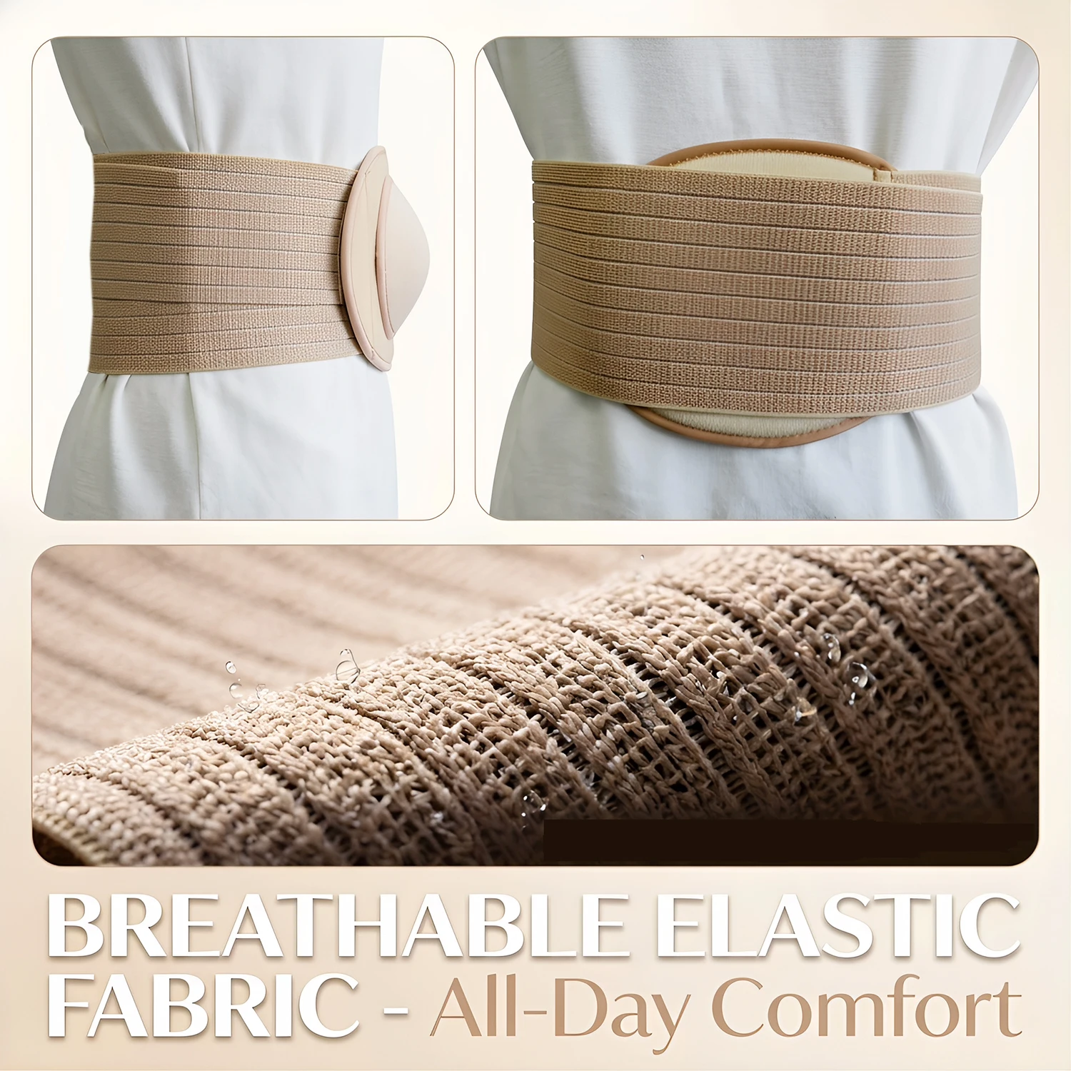 Umbilical Hernia Belt,Abdominal Support Binder with Compression Pad,for Navel Ventral Epigastric Incisional Belly Button Hernias