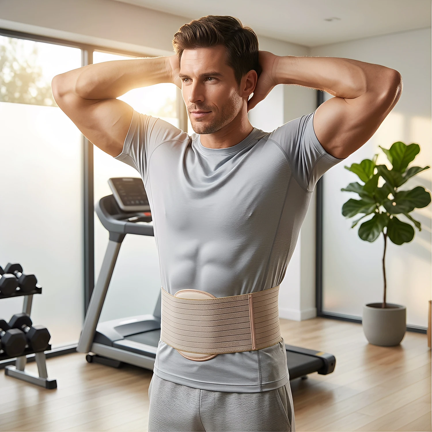 Umbilical Hernia Belt,Abdominal Support Binder with Compression Pad,for Navel Ventral Epigastric Incisional Belly Button Hernias