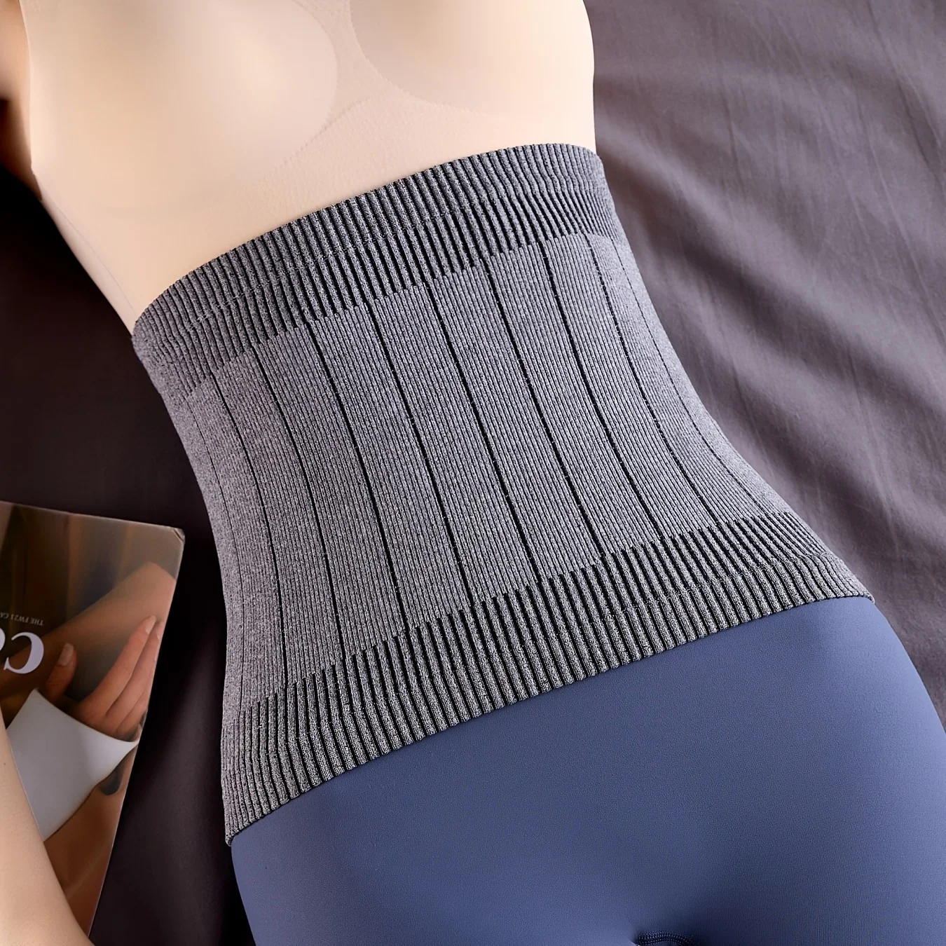 Postpartum Shapewear Waistband, High Elasticity Knitted, Spandex & Nylon Blend, for Abdominal Compression, Back Support, Warmth