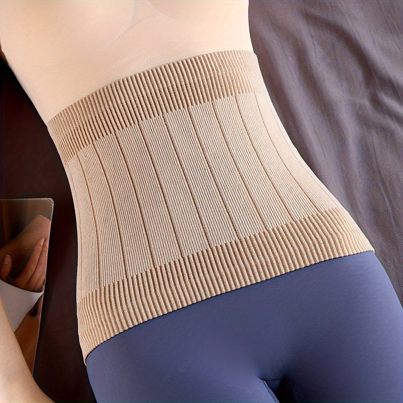 Postpartum Shapewear Waistband, High Elasticity Knitted, Spandex & Nylon Blend, for Abdominal Compression, Back Support, Warmth