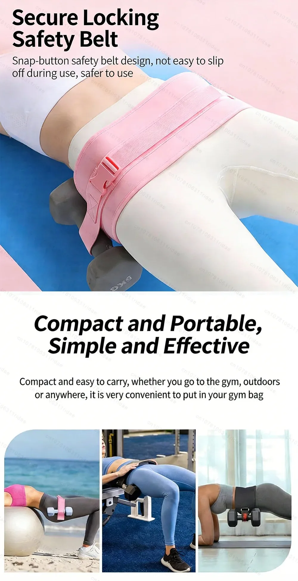Exercise Hip Thrust Belt Effective Glute Bridge Workout Waist Weight Training Kettlebells Gym Fitness Sport Weight Bearing