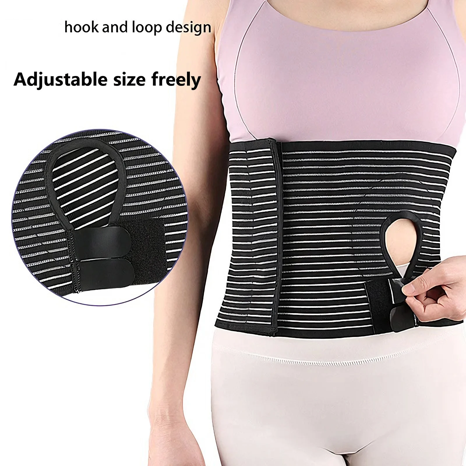 Elastic Ostomy Waist Belt Unisex Stoma Abdominal Binder Brace Prevent Parastomal Hernia Colostomy Care Waist Belt Black