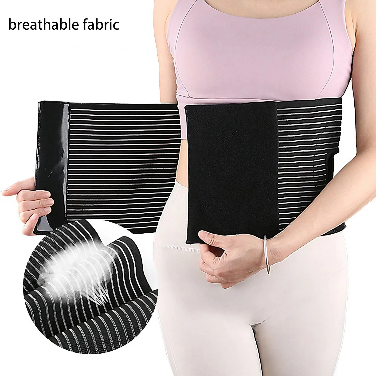 Elastic Ostomy Waist Belt Unisex Stoma Abdominal Binder Brace Prevent Parastomal Hernia Colostomy Care Waist Belt Black