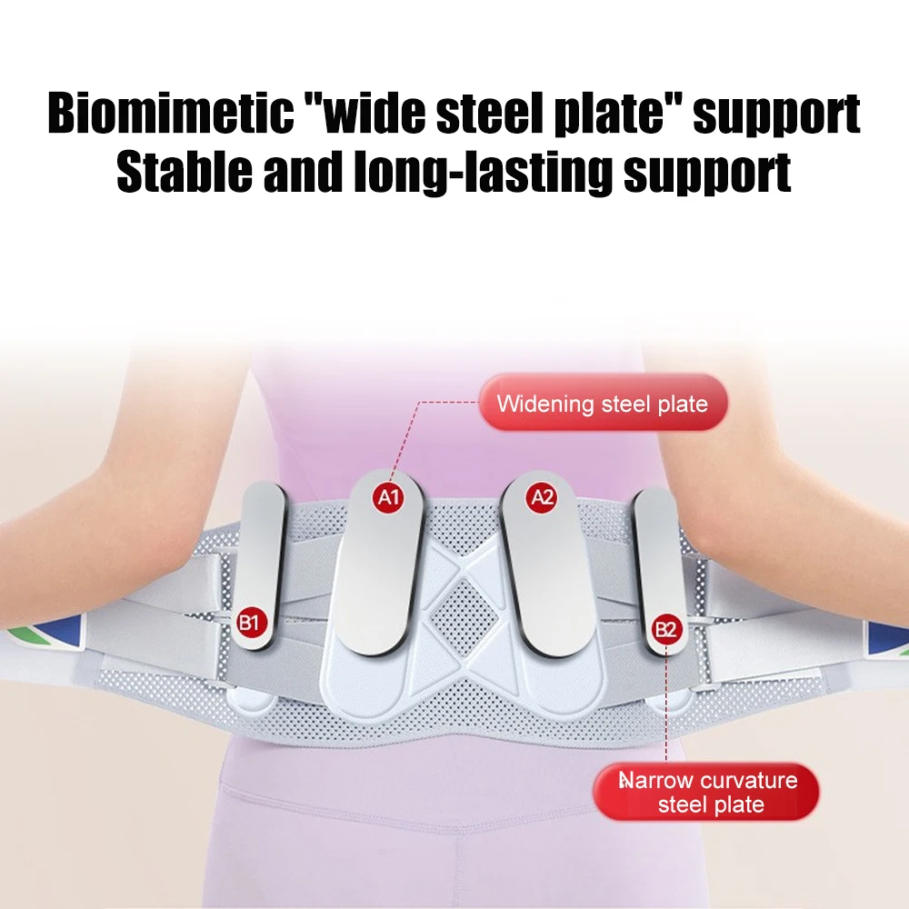 1PCS Adjustable Lumbar Support Belt for Men Women, Breathable Back Support Belt, Waist Brace
