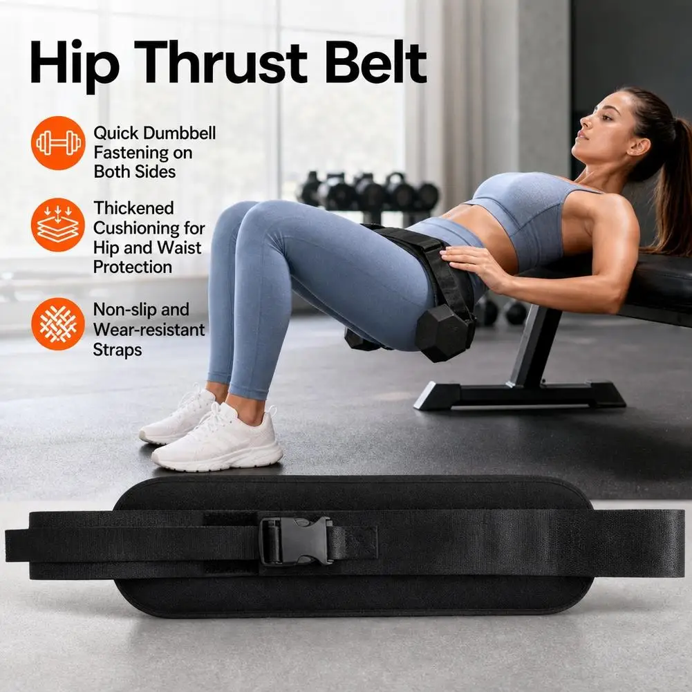 Weight-Bearing Waist Belt Dumbbell Hip Thrust Belt Hip Thrust Weight Lifting Belt Portable Glute Bridge Training Strap Home Gym