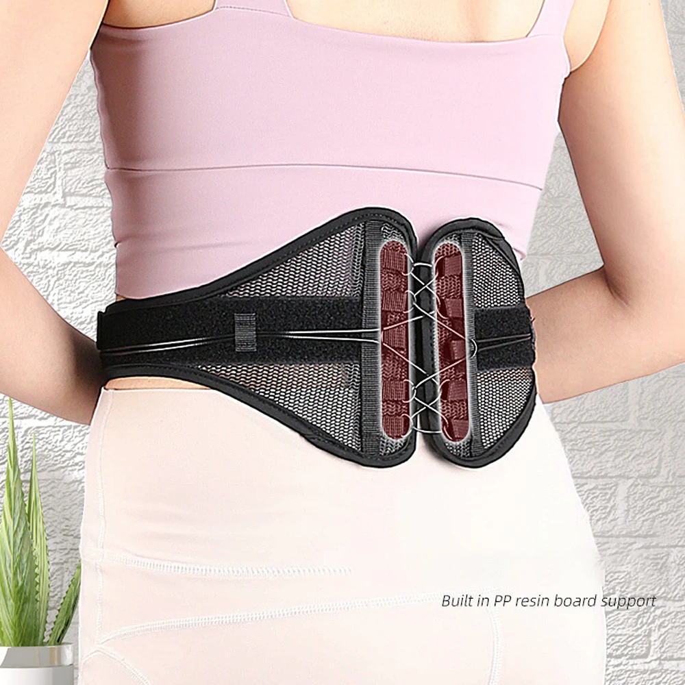 Adjustable Lower Back Brace with Pulley System - Lumbar Back Support Belt for Men Women - Compression to Relieve Lower Back Pain