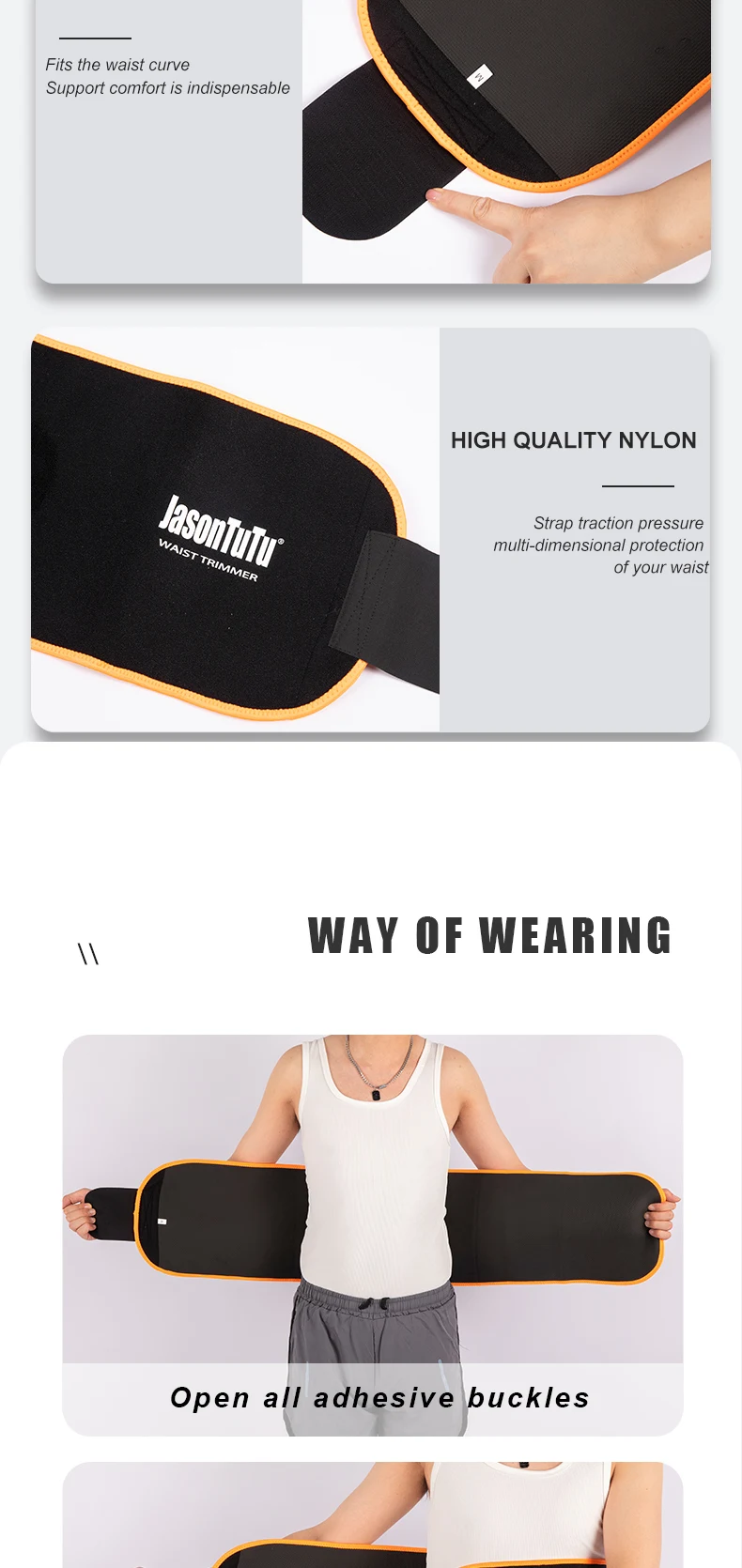 JASONTUTU Waist Trimmer Belt Slim Men Body Shaper Cinchers Tummy Control Neoprene Sweat Wrap for Stomach and Back Lumbar Support