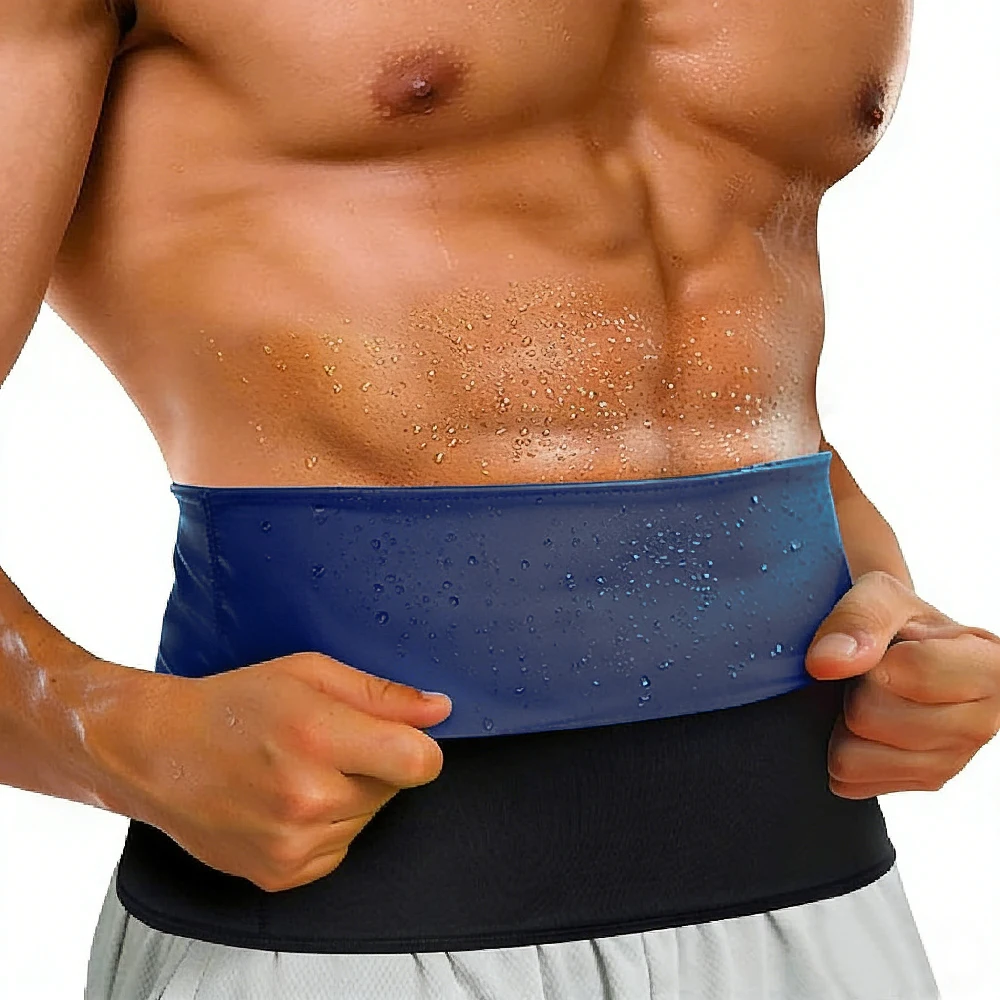 1PCS Men's Waist Trimmer Sauna Belt, Neoprene-Free Waist Cincher, Sweat Slimming Workout Shaper Belt for Belly Fat