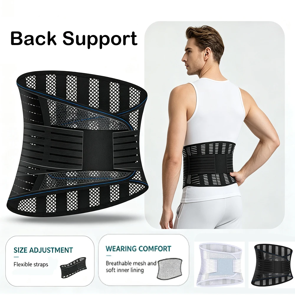 1PCS Lumbar Support Belt with Lumbar Pad,Ergonomic Breathable 3D Knit Back Brace for Lower Back Pain Relief & Sciatica Men Women