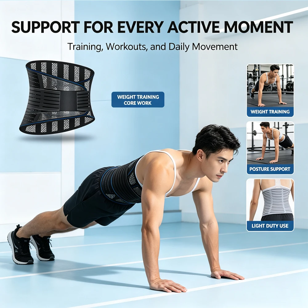 1PCS Lumbar Support Belt with Lumbar Pad,Ergonomic Breathable 3D Knit Back Brace for Lower Back Pain Relief & Sciatica Men Women