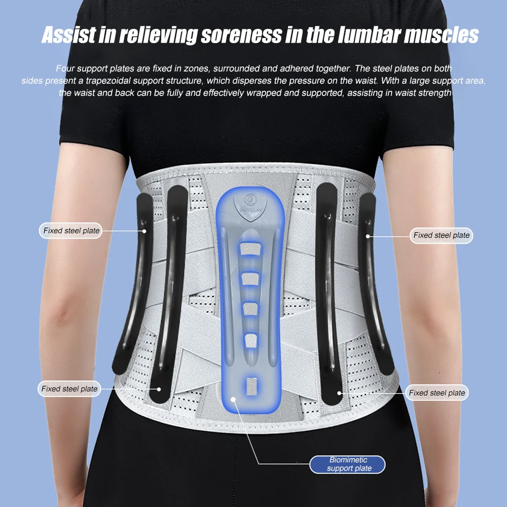 Bionic Spine Design Back Brace - Lumbar Support Belt for Men & Women - Adjustable Knitted Lumbar Support Belt -Breathable Mesh