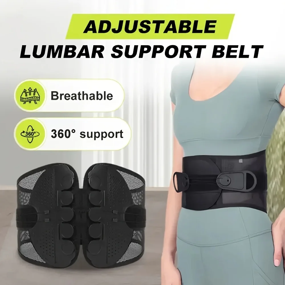 Unisex Lumbar Corrector Comfortable Breathable Fitness Correction Pain Relief Waist Support Belt For Herniated Disc, Sciatica