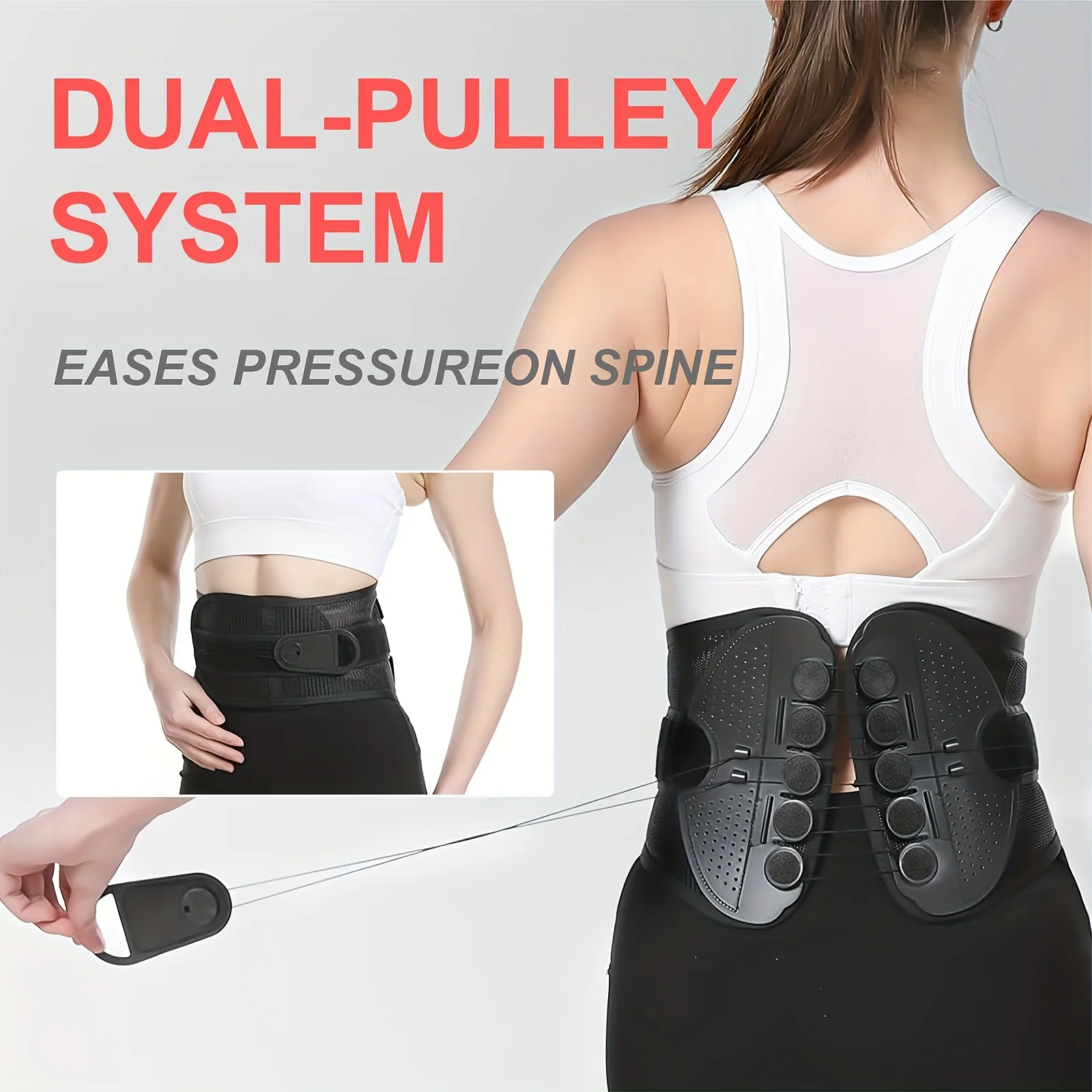 Unisex Lumbar Corrector Comfortable Breathable Fitness Correction Pain Relief Waist Support Belt For Herniated Disc, Sciatica