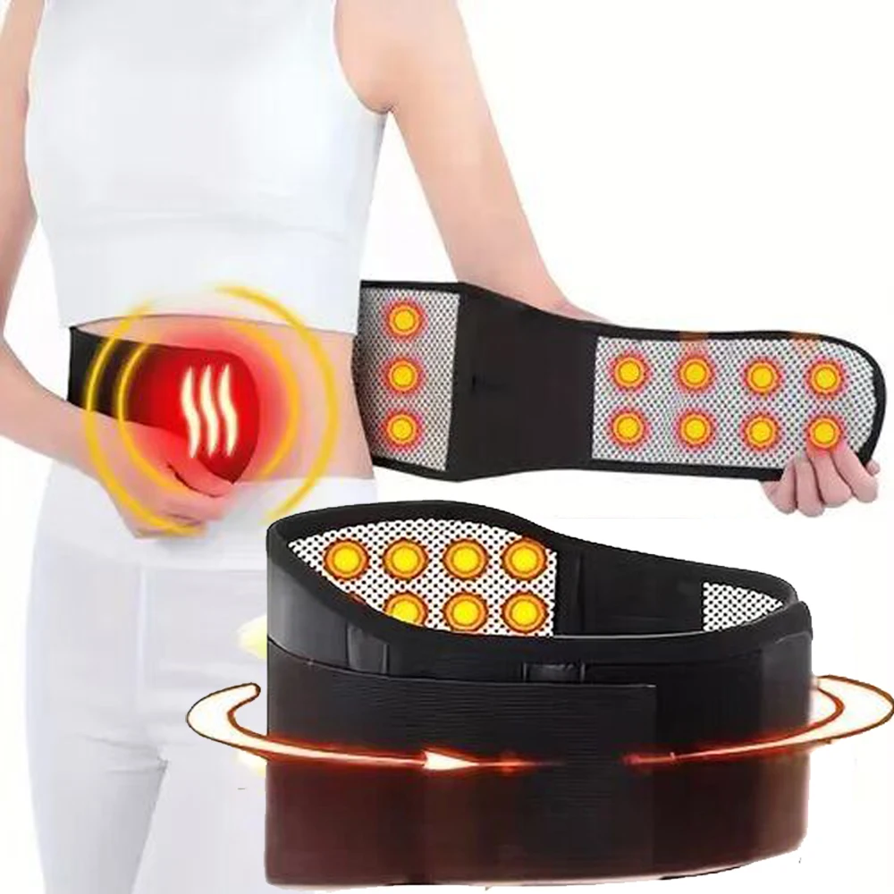 Heating Waist Belt with Magnetic Therapy, Self-Heating Lumbar Support for Lower Back Pain Relief, Herniated Disc, Men & Women