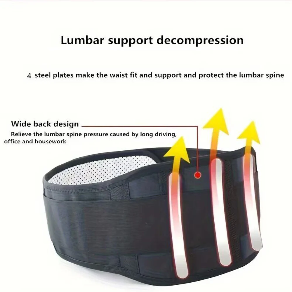 Heating Waist Belt with Magnetic Therapy, Self-Heating Lumbar Support for Lower Back Pain Relief, Herniated Disc, Men & Women