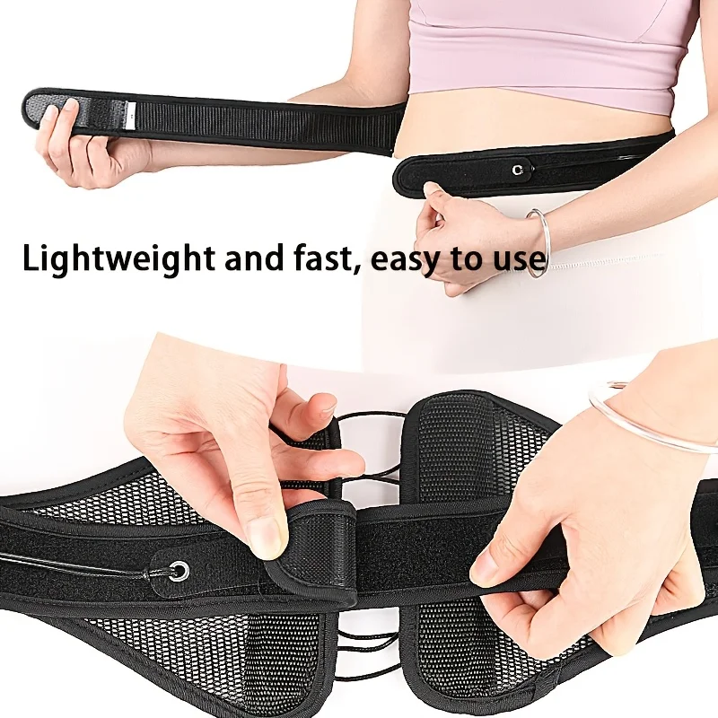 Unisex Breathable Mesh Waist Support Belt | Adjustable Pull Cord Sports Lumbar Brace for Running & Workout