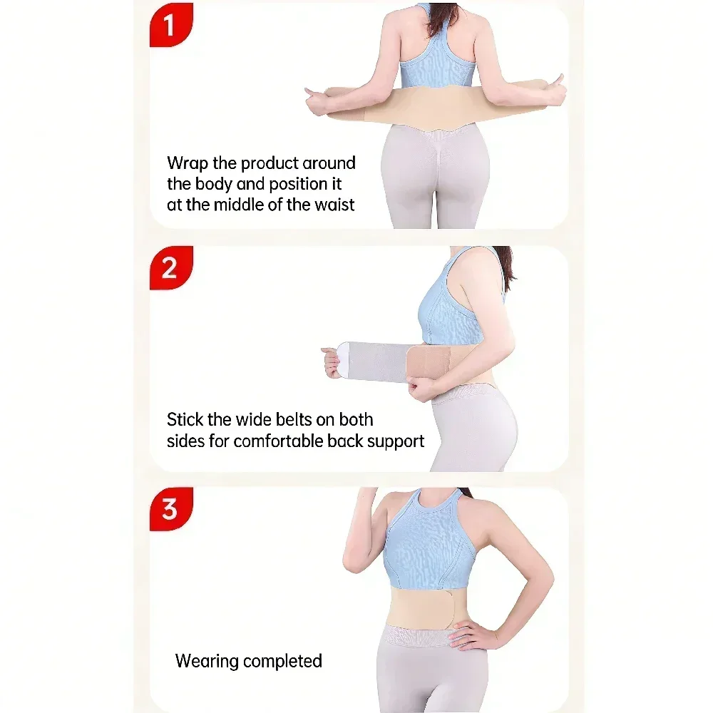 1pc Breathable Adjustable Lumbar Support Belt, Men Women Waist Back Brace for Lower Back Pain and Sciatica Relief