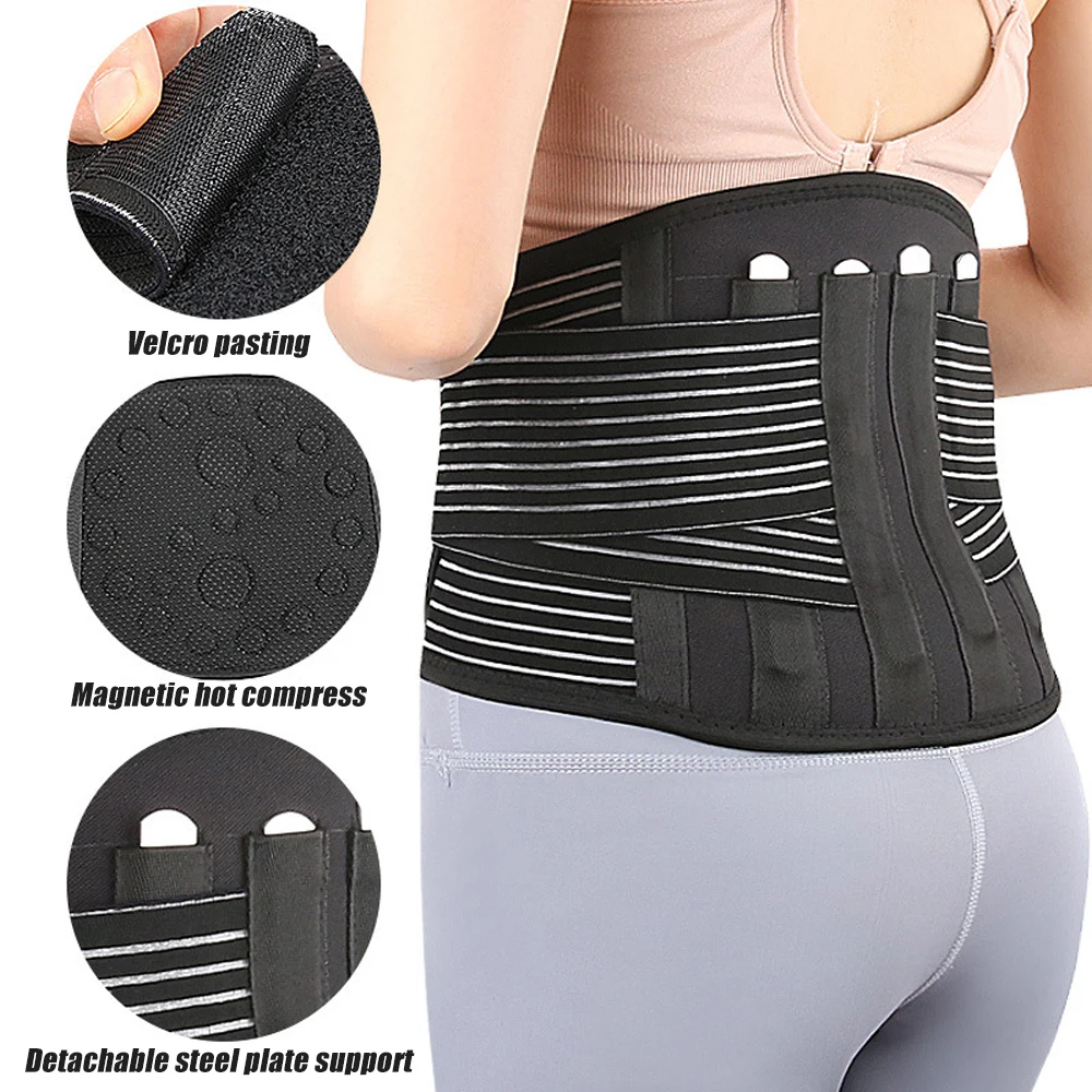 1PCS Thermal Magnetic Therapy Lumbar Support Belt Lower Back Brace for Men and Women, Self-Heating Waist Strap with Gauss Magnet