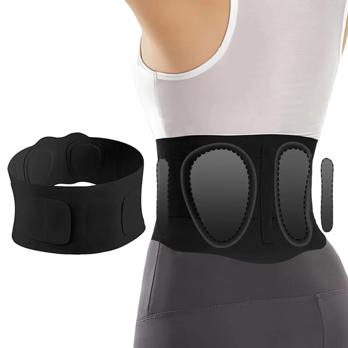 Lumbar Back Brace for Lower Back Pain Women Men, Breathable Waist Support Belt, Thin Lumbar Support Brace Sciatica Pain Relief