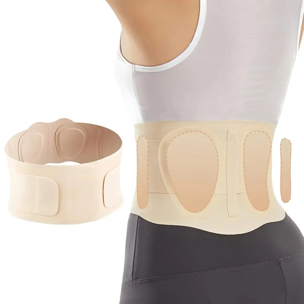 Lumbar Back Brace for Lower Back Pain Women Men, Breathable Waist Support Belt, Thin Lumbar Support Brace Sciatica Pain Relief