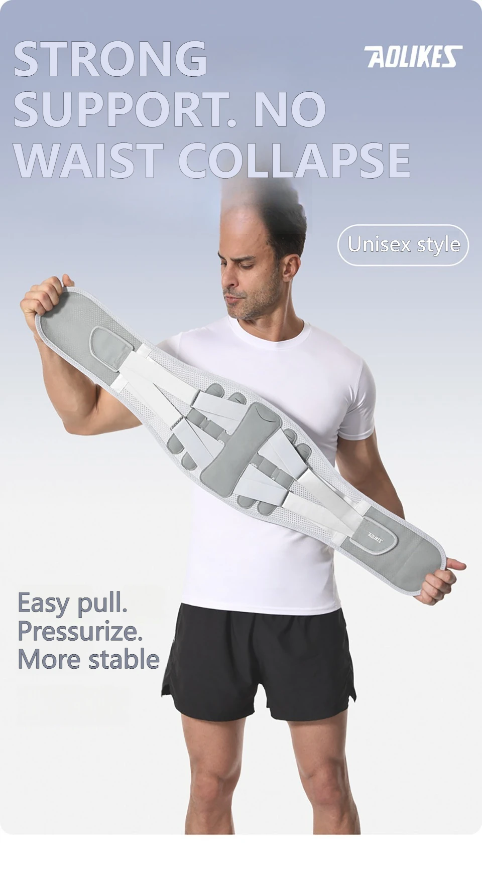 AOLIKES Back Brace for Lower Back Pain, Ergonomic Bionic Support , Adjustable Lumbar Support Belt for Men & Women