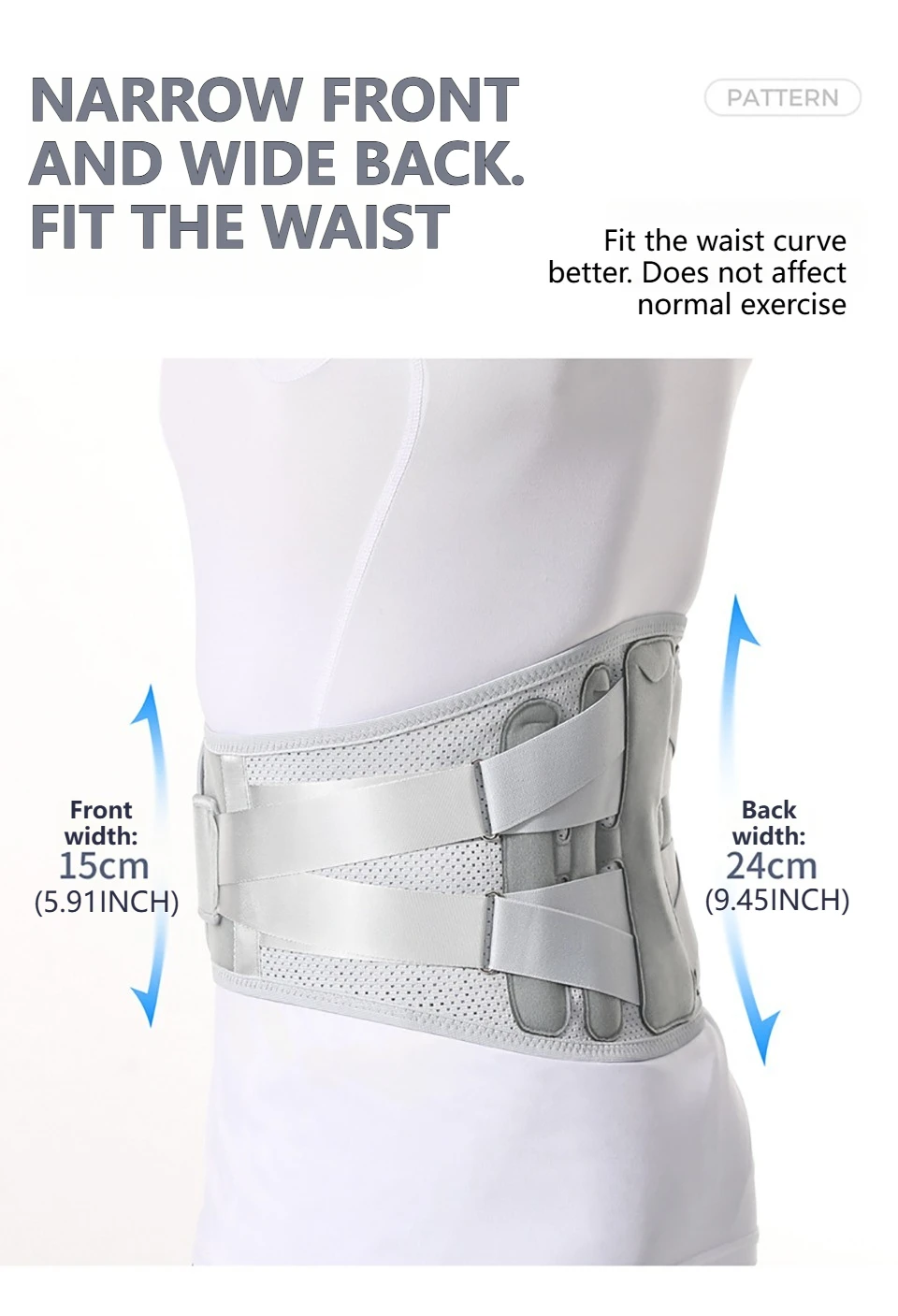 AOLIKES Back Brace for Lower Back Pain, Ergonomic Bionic Support , Adjustable Lumbar Support Belt for Men & Women