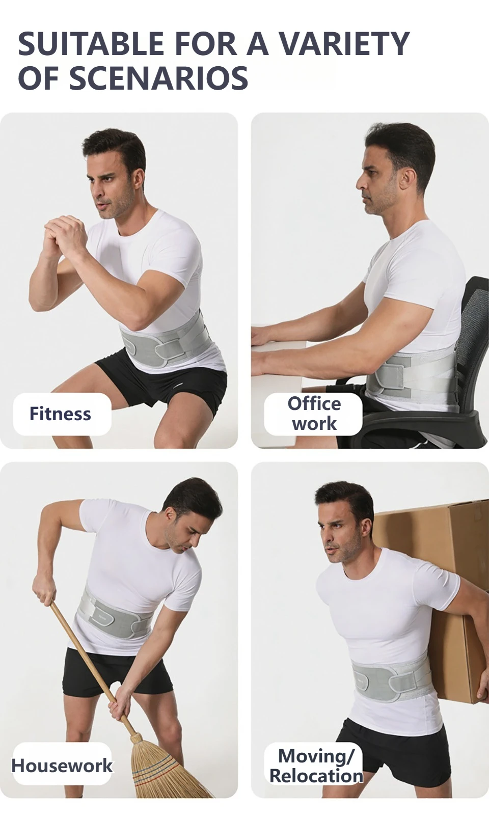 AOLIKES Back Brace for Lower Back Pain, Ergonomic Bionic Support , Adjustable Lumbar Support Belt for Men & Women