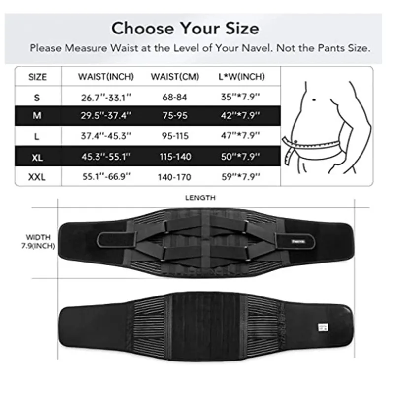 Adjustable Back Lumbar Support Belt Double Pull Medical Waist Orthopedic Brace Spine Relaxed Decompression Anti-skid Breathable