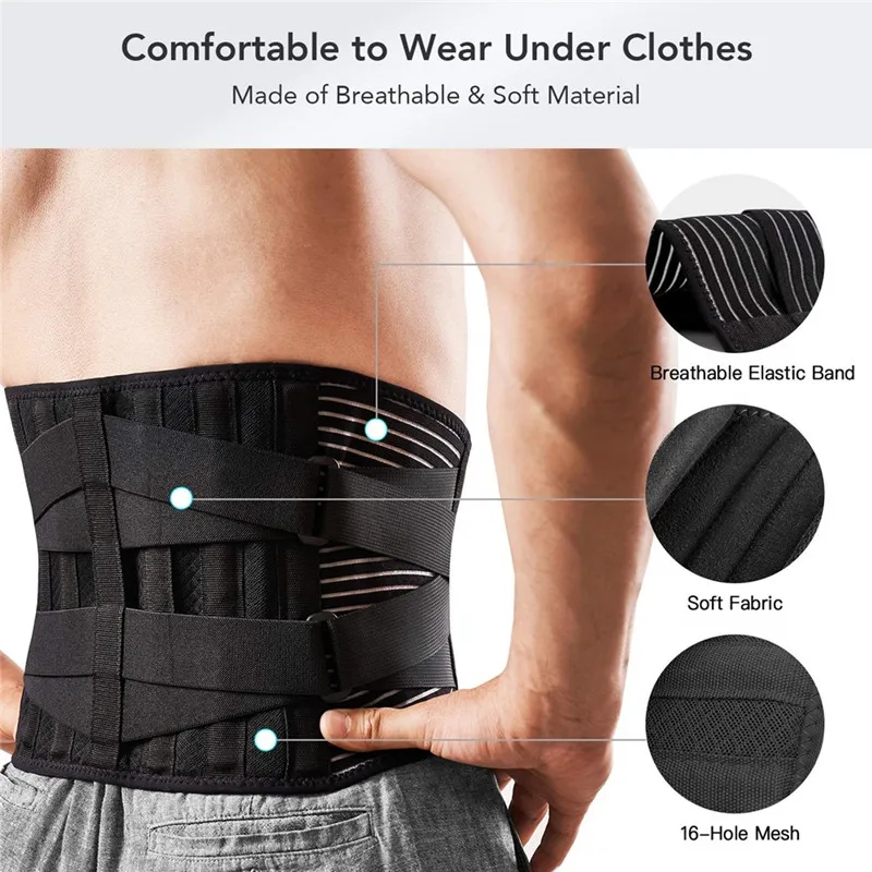 Adjustable Back Lumbar Support Belt Double Pull Medical Waist Orthopedic Brace Spine Relaxed Decompression Anti-skid Breathable