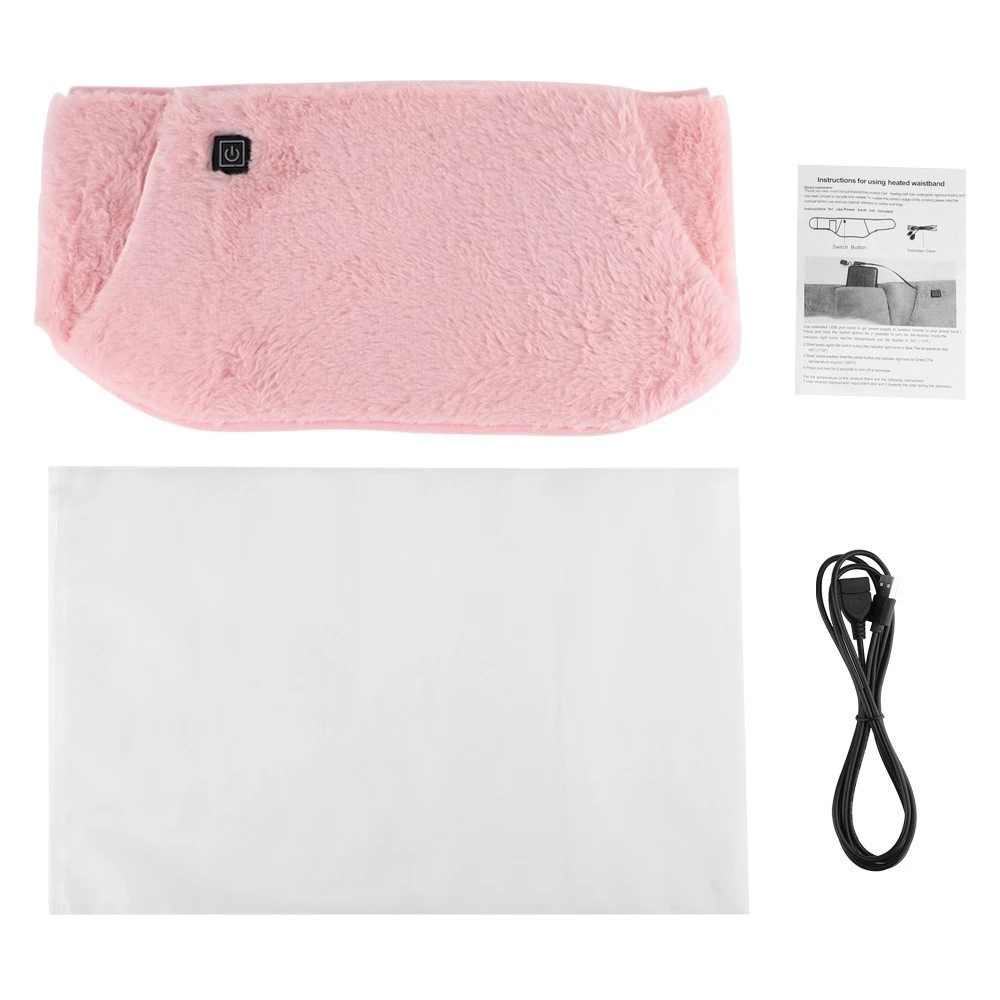 RGGMQQ 1PCS USB Heating Waist Belt - Portable Heated Pad with Hand Pockets, 3 Heat Levels, Back Pain Relief (No Power Bank)