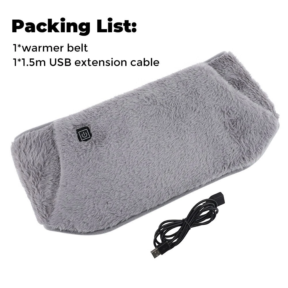 RGGMQQ 1PCS USB Heating Waist Belt - Portable Heated Pad with Hand Pockets, 3 Heat Levels, Back Pain Relief (No Power Bank)