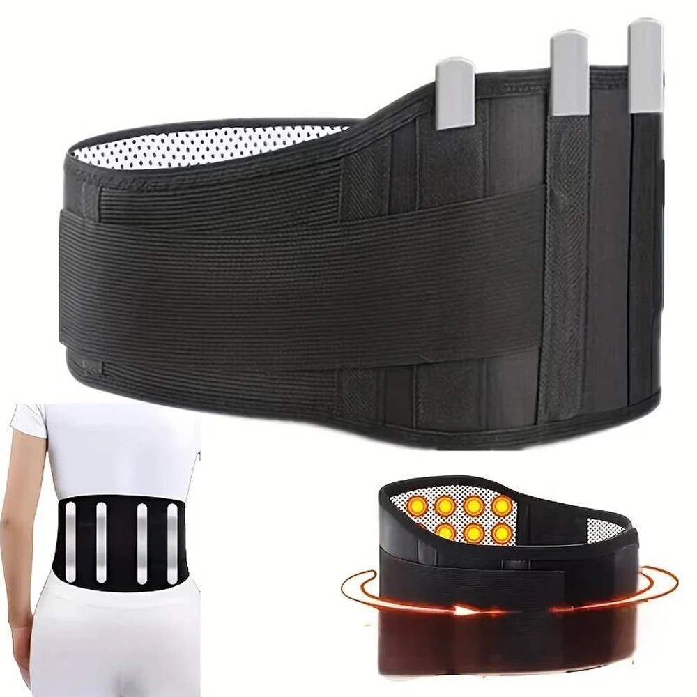 1pcsThermal Magnetic Therapy Lumbar Support Belt Lower Back Brace for Men and Women, Self-Heating Waist Strap with Gauss Magnets