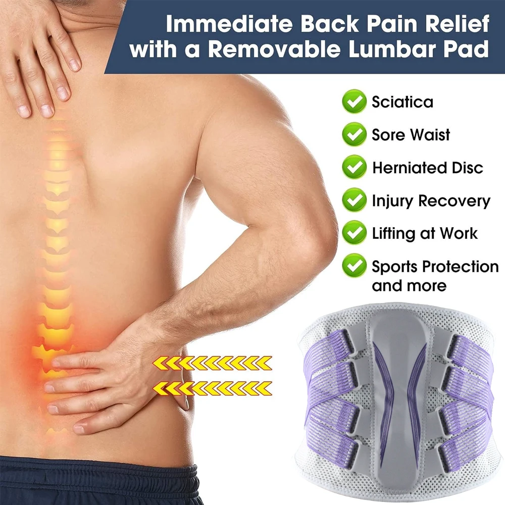 1PCS Back Brace for Lower Back Pain, Lumbar Support Belt for Men Women,Bionic Spine Design Back Brace for Sciatica Herniated Di