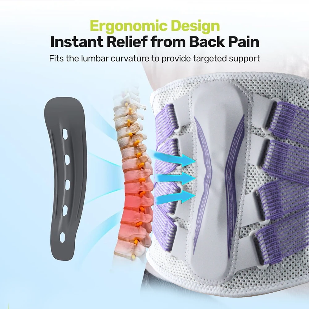 1PCS Back Brace for Lower Back Pain, Lumbar Support Belt for Men Women,Bionic Spine Design Back Brace for Sciatica Herniated Di