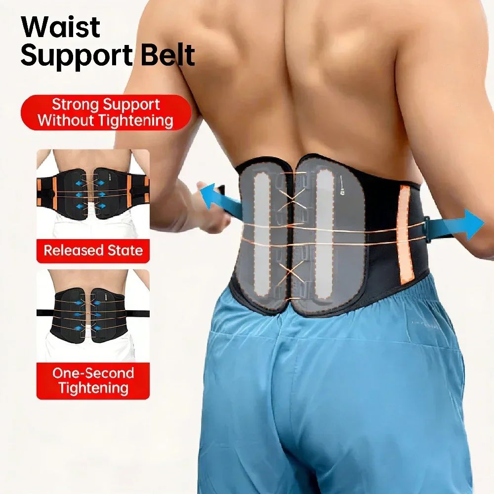 1PC Adjustable Back Brace Belt, Invisible Lumbar Support for Lower Back Pain, Scoliosis and Slipped Disc Relief for Men Women
