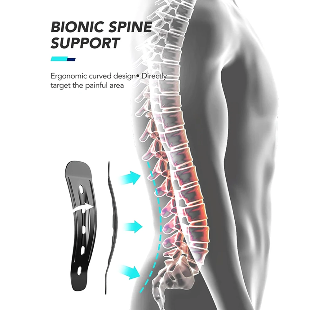 Adjustable Lumbar Support Belt & 7 Stays,Breathable Lower Back Brace for Men Women,Back Pain Relief for Herniated Disc Sciatica