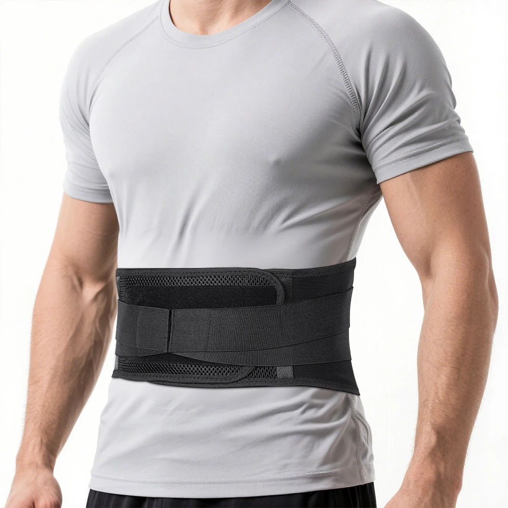 2-Stay Breathable Lower Back Brace,Adjustable Lumbar Support Belt for Sciatica,Back Pain Orthosis for Men Women Work Home Office