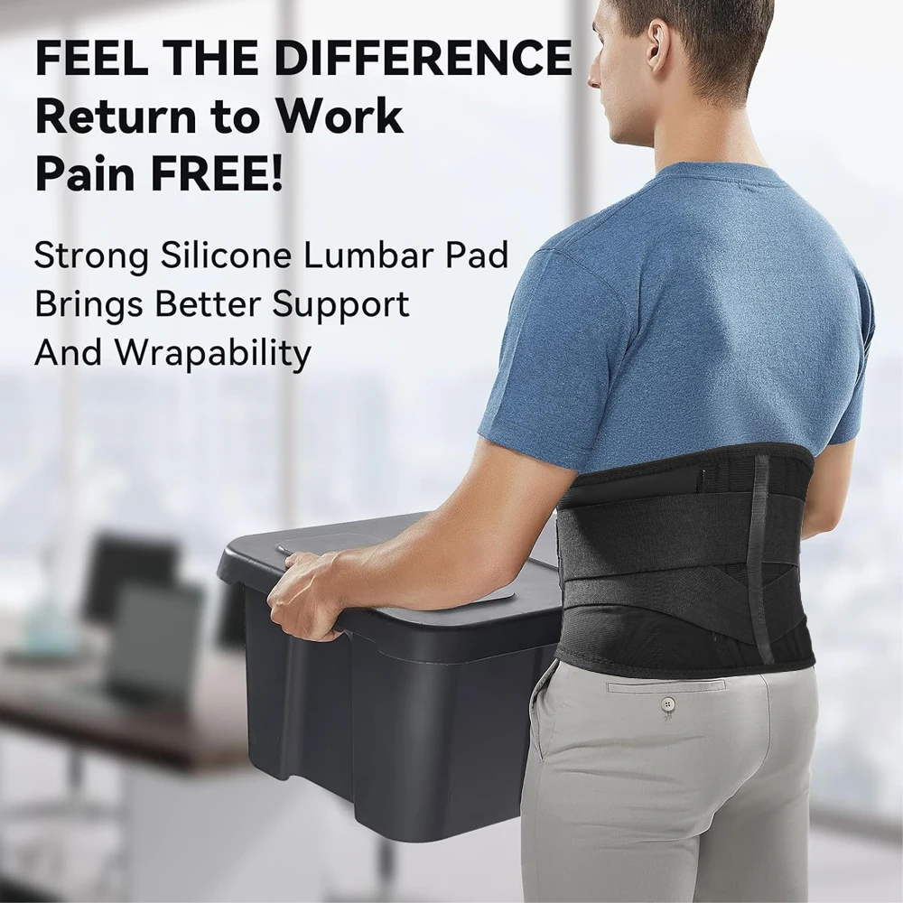 2-Stay Breathable Lower Back Brace,Adjustable Lumbar Support Belt for Sciatica,Back Pain Orthosis for Men Women Work Home Office